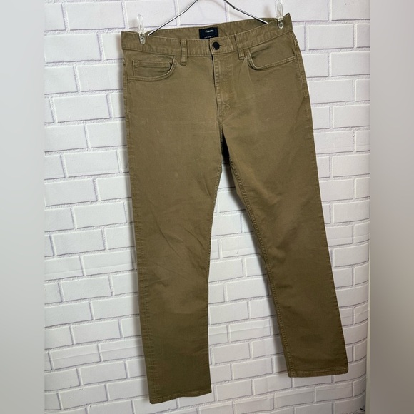 Theory Men's Haydin Slim Straight Pants Size 31 Khaki - Picture 4 of 8